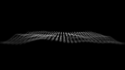 Poster - Abstract Network Mesh Waving Fx Background Loop/ 4k animation of an abstract fractal digital mesh background with blur focus seamless looping