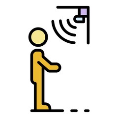 Poster - Guard motion sensor icon. Outline guard motion sensor vector icon color flat isolated