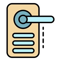 Poster - Digital door lock icon. Outline digital door lock vector icon color flat isolated