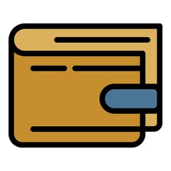 Poster - Wallet icon. Outline wallet vector icon color flat isolated