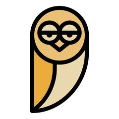 Poster - tired owl icon. outline tired owl vector icon color flat isolated