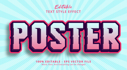 Leinwandbilder - Editable text effect, Poster text on light color style effect