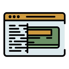Poster - Web credit card icon. Outline web credit card vector icon color flat isolated
