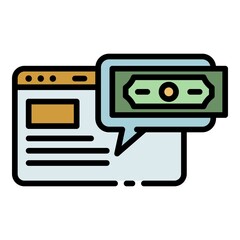 Poster - Internet banking icon. Outline internet banking vector icon color flat isolated