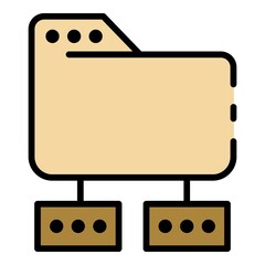 Poster - Hosting directory icon. Outline hosting directory vector icon color flat isolated