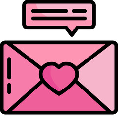 Sticker - love letter Two Tone icon