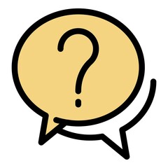 Sticker - Question chat icon. Outline question chat vector icon color flat isolated