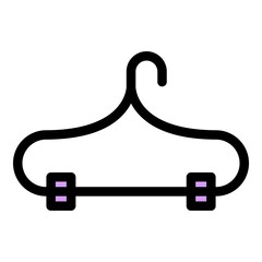 Poster - Clothes hanger icon. Outline clothes hanger vector icon color flat isolated