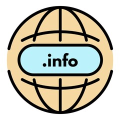Poster - Global domain icon. Outline global domain vector icon color flat isolated
