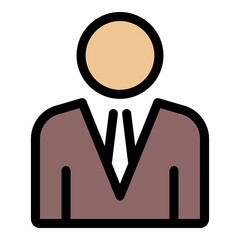 Sticker - Lawyer avatar icon. Outline lawyer avatar vector icon color flat isolated