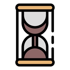 Wall Mural - Hourglass icon. Outline hourglass vector icon color flat isolated