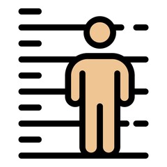 Poster - prison man measurement icon. outline prison man measurement vector icon color flat isolated