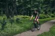 © Tymoshchuk - Cyclist in helmet and glasses riding bike outdoors