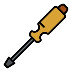 Poster - Phillips screwdriver icon. Outline phillips screwdriver vector icon color flat isolated