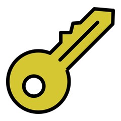 Poster - House key icon. Outline house key vector icon color flat isolated
