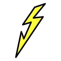 Poster - Lightning at an angle icon. Outline lightning at an angle vector icon color flat isolated