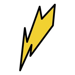 Poster - Lightning bolt icon. Outline lightning bolt vector icon color flat isolated