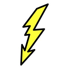 Wall Mural - Lightning discharge icon. Outline lightning discharge vector icon color flat isolated