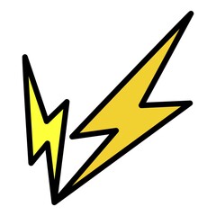 Poster - Double lightning icon. Outline Double lightning vector icon color flat isolated