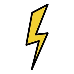 Poster - Plain lightning icon. Outline plain lightning vector icon color flat isolated