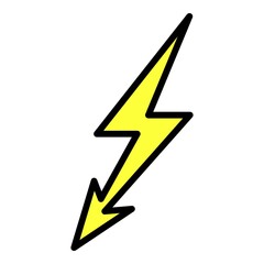 Poster - High voltage danger icon. Outline high voltage danger vector icon color flat isolated