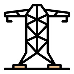 Poster - Electric tower icon. Outline electric tower vector icon color flat isolated