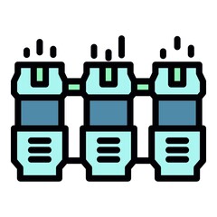 Poster - Modern mining farm icon. Outline modern mining farm vector icon color flat isolated