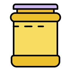 Poster - Empty jam jar icon. Outline empty jam jar vector icon color flat isolated