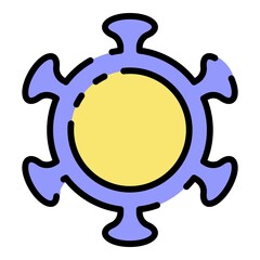 Poster - Microbe icon. Outline microbe vector icon color flat isolated