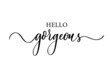 © ku4erashka - Hello gorgeous. Modern calligraphy inscription poster. Wall art decor.