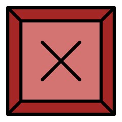 Poster - Cross firewall icon. Outline cross firewall vector icon color flat isolated