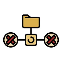 Poster - Folder network firewall icon. Outline folder network firewall vector icon color flat isolated