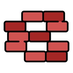 Poster - Brick firewall icon. Outline brick firewall vector icon color flat isolated
