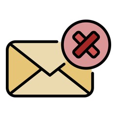 Poster - not receive mail icon. outline not receive mail vector icon color flat isolated