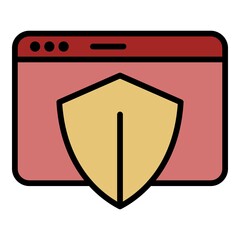 Poster - Safe web page icon. Outline safe web page vector icon color flat isolated