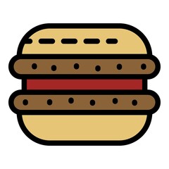 Poster - Macaroon icon. Outline macaroon vector icon color flat isolated