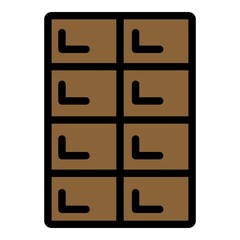 Poster - Chocolate bar icon. Outline chocolate bar vector icon color flat isolated