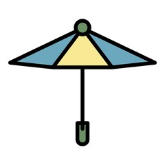 Poster - children umbrella icon. outline children umbrella vector icon color flat isolated