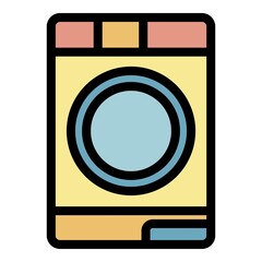 Poster - wash machine icon. outline wash machine vector icon color flat isolated