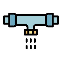 Poster - cracked faucet icon. outline cracked faucet vector icon color flat isolated