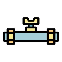 Poster - Pipe tap icon. Outline pipe tap vector icon color flat isolated