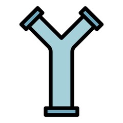 Poster - Triple pipe icon. Outline triple pipe vector icon color flat isolated
