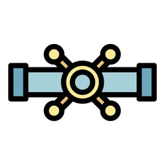 Poster - Metal pipe tap icon. Outline metal pipe tap vector icon color flat isolated