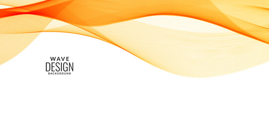 Abstract smooth stylish yellow and orange wave banner background