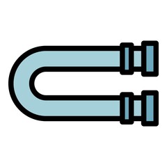 Poster - Bathroom pipe icon. Outline bathroom pipe vector icon color flat isolated