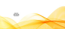 Abstract Smooth Stylish Yellow And Orange Wave Banner Background
