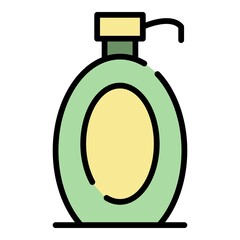 Poster - Soap dispenser icon. Outline soap dispenser vector icon color flat isolated