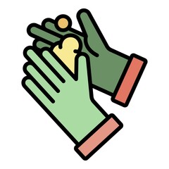 Poster - Hands wash icon. Outline hands wash vector icon color flat isolated