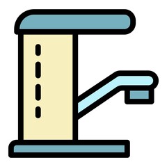 Poster - Water faucet icon. Outline water faucet vector icon color flat isolated