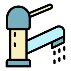 Sticker - Modern faucet icon. Outline modern faucet vector icon color flat isolated
